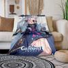 Genshin Impact Soft Plush Sofa Bed Throwing Cartoon  Modern Flannel Blanket Cover Gedruckt Bettdecke Geschenk Picnic Blankets