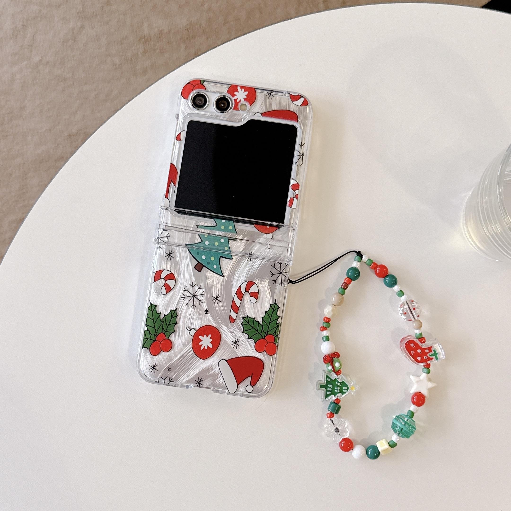 

Складной чехол для телефона с рисунком из мультфильма «Рождественский элемент» для Galaxy Z Flip 3 4 5 6, милые аксессуары для телефонов, рождественский подарок For Samsung Galaxy Z Flip6