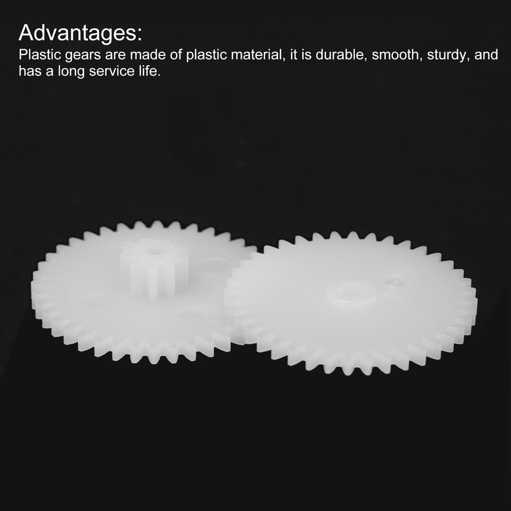 Uxcell 15pcs Plastic Gears, 40 Teeth, Plastic Double Gear Model, 40102BA, Reduction Gear for RC Car Models, DIY Robots, White, Module 0.5