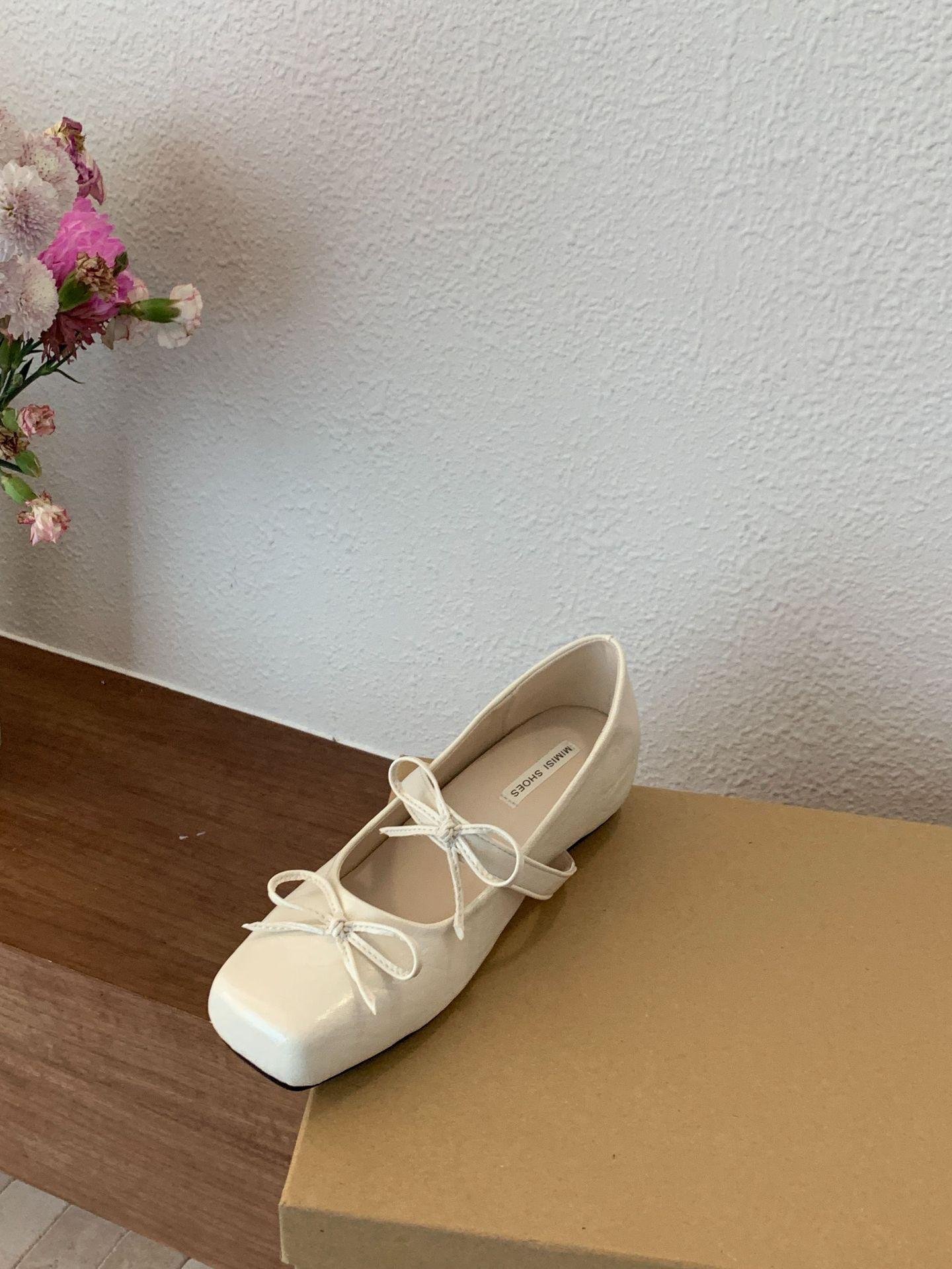Women s Square Toe Platform Bowknot French Style Pumps - Fashionable Footwear 35