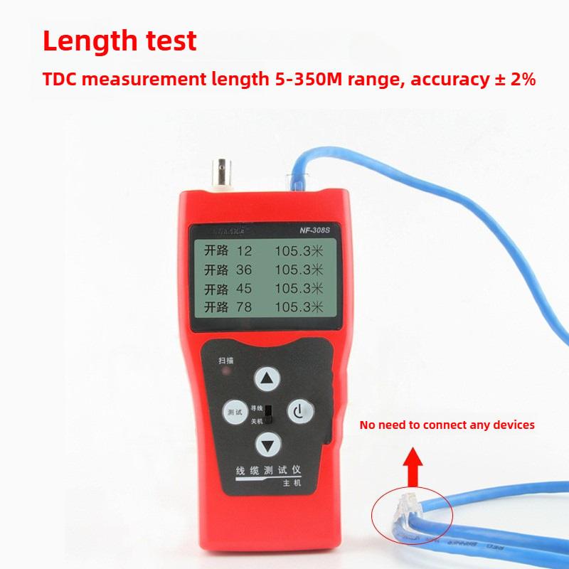 NF-308S LCD Cable Tester Handheld Network Cable Patrol Instrument Portable Network Wire Finder Set
