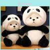 Urso Fofo Transformado em Panda Boneca de Pelúcia Brinquedo Para Meninos e Meninas Presente de Aniversário Acalmador de Sono