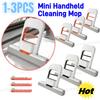 1-3pcs Handheld Cleaning Mop Mini Foldable Desktop Mop Home Replacement for Bathroom Kitchen Desktop Glass Living Room Car