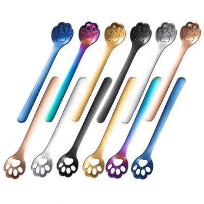 Cute Animal Paw Claw Stainless Steel Coffee Drink Dessert Kitchen Mixing Spoon