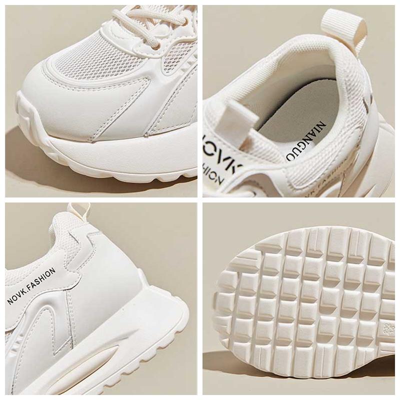 Повсякденне дихаюче літнє модне взуття Fujin із синтетичної натуральної шкіри на платформі з вулканізованою танкеткою 5,5 см.