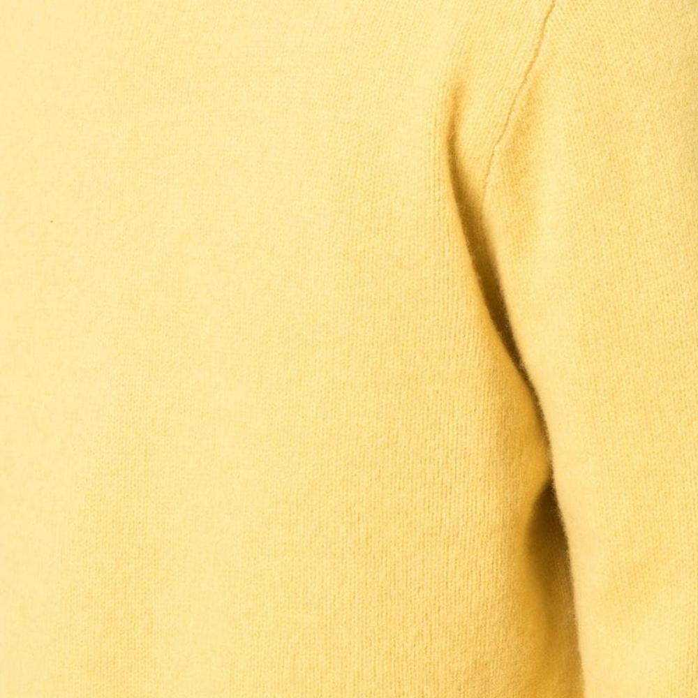 Polo Ralph Lauren SS23 Solid Suede Patch Round Neck Sweater Men sweater Yellow 710881041-003