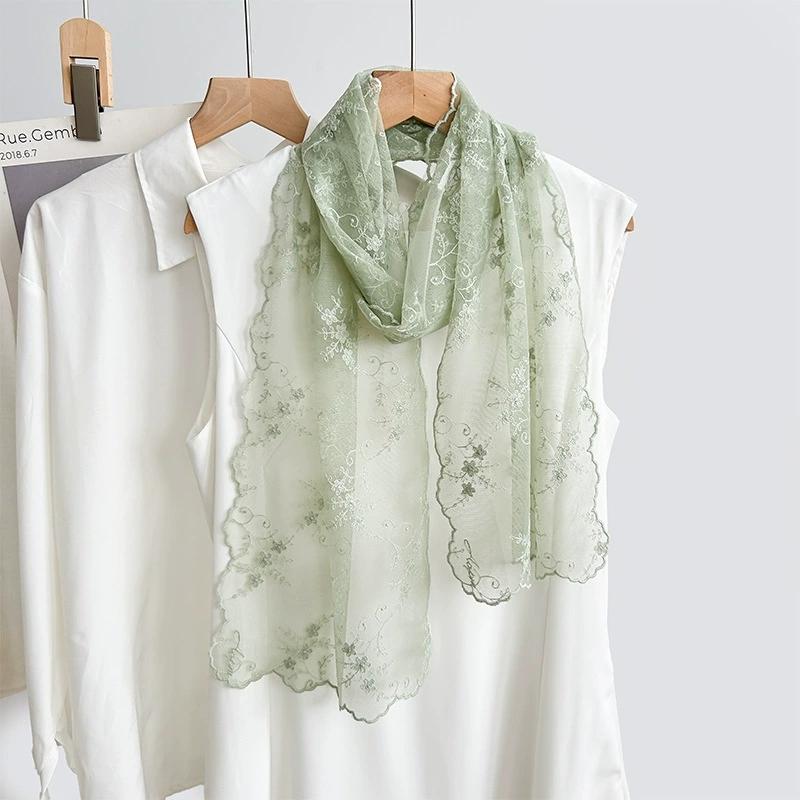 

Fancy Lace Scarves for Women Spring And Summer Decoration Embroidered Gauze Neck Protection Scarf 28cm*156cm