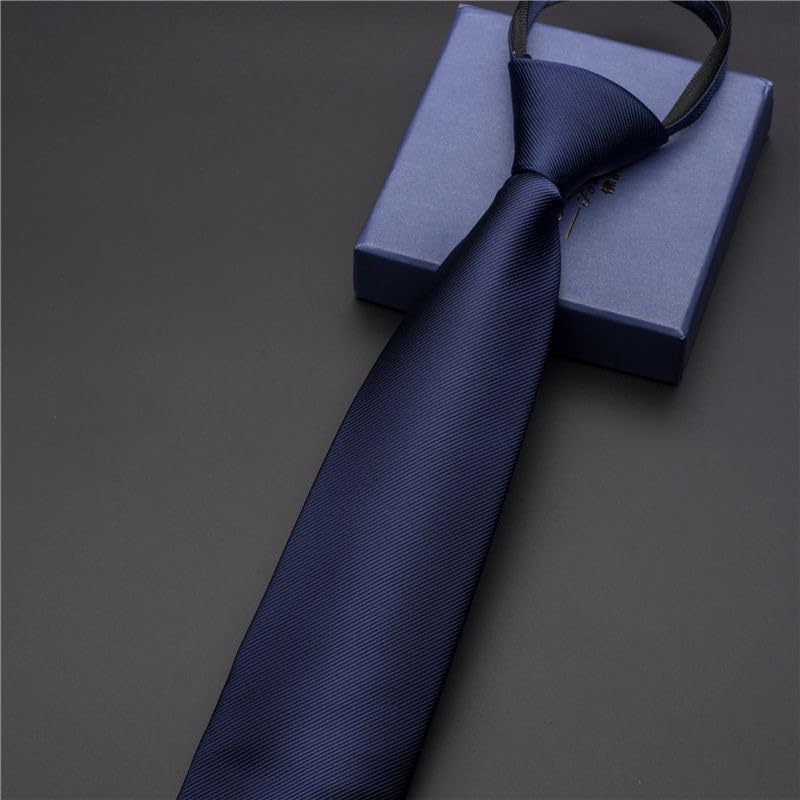 [NASEBEMU] Men's One-Touch Necktie, 3-Second Attachment, No Tying Required, Zipper Closure, Suitable for Entrance Ceremonies, Coming-of-Age