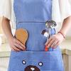 Cute Bear Cooking Restaurant Design Sleeveless Kitchen with Apron Cover Pocket