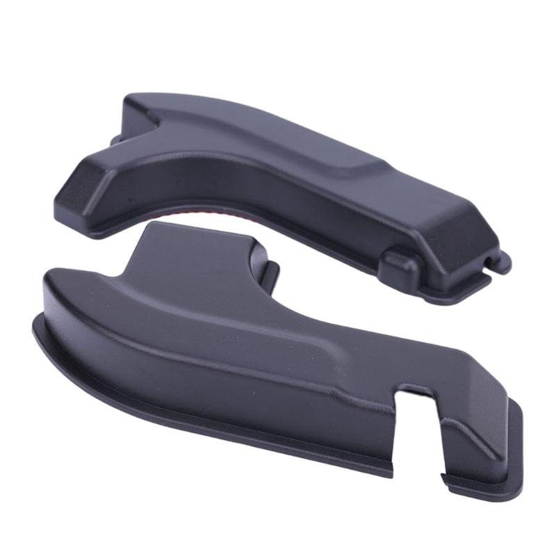 2-Piece Rear Window Cable Trim Covers, Shaped ABS Left and Right Pieces with Flanged Edges, Clearance Slots and Adhesive Backing for Both Sides