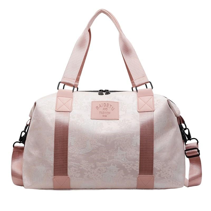 Dry Wet Separation Fashion Lightweight Large Capacity Travel Bag for Women, Portable Fitness Bag for Short Distance Luggage Travel Bag