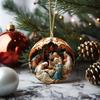 12pcs Wood Pendant Christmas Tree Ornament Set Hanging Decoration with Detailed Craftsmanship Religious Accessories