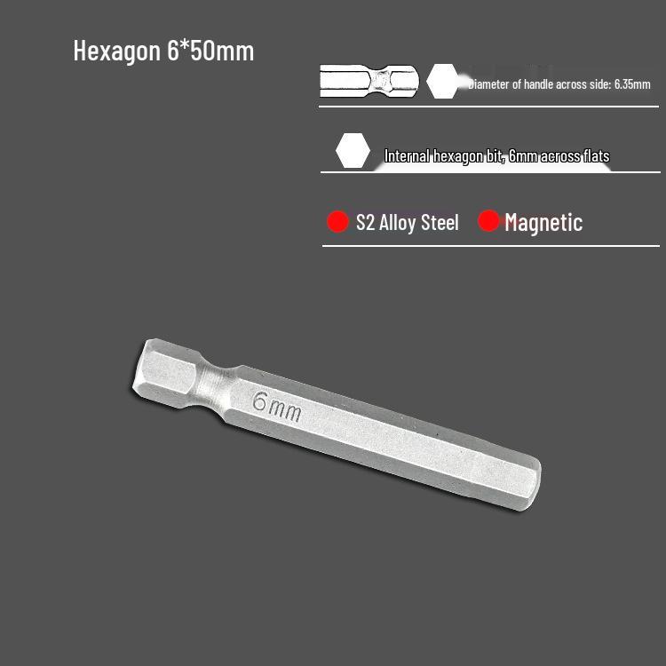 S2 Air Impact Hex Socket Bit Set, Pneumatic & Electric Screwdriver, 1/4 Strong Magnetic