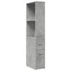 VidaXL Armoire de salle de bain étroite avec roulettes gris béton, armoire de salle de bain haute, rangement de salle de 855298