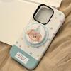 Cartoon Puppy Magnetic Holder Phone Case for Apple Phones