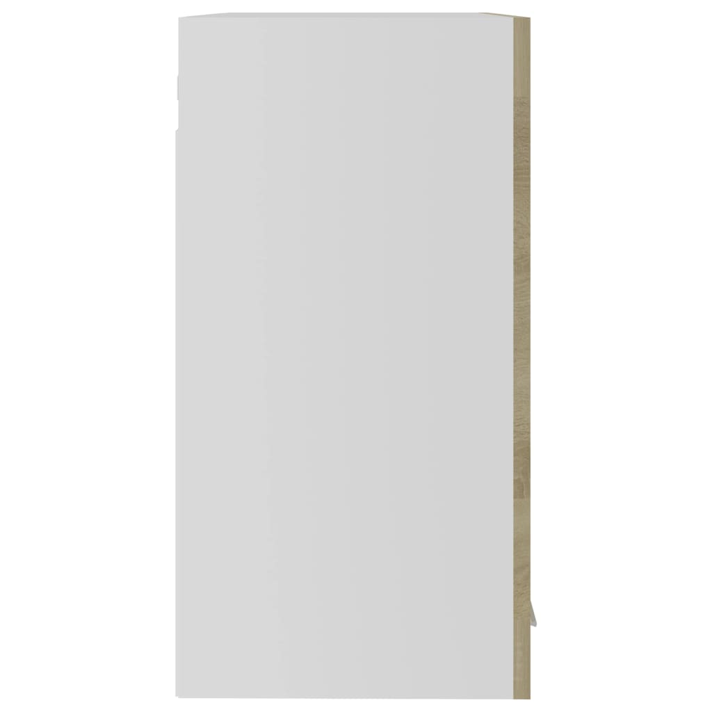 Lyon Wall Mounted Glass Cabinet in Sonoma Oak 60 x 31 x 60 cm Wood Based Material