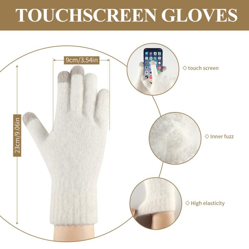 Winter Knit Hat Scarf Gloves Set Women Men Warm Windproof Outdoor Beanie With Ear Protection