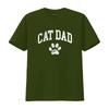 Cat Dad Vintage Distressed Design Funny Paw T Shirt Vintage Washed Soft Homme Top For Everyday Wear Casual Stretched