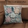 2D Floral Embroidered Pattern Decorative Cushion Covers Pattern Cushion Cover Suitable For Sofa Bedroom Car Pillow Cover