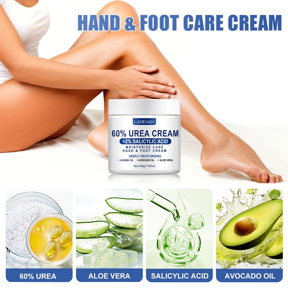 60% UREA CREAM +2% SALICYLIC ACID-IMPROVE SKIN APPEARANCE, PREVENT MOISTURE LOSS, 200ml