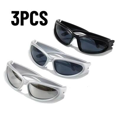 2/3 stuks Modieuze Zonnebrillen voor Mannen en Vrouwen High-end Y2K Vierkante Fietsbrillen Bestendige Zonnebrillen Outdoor Wandelen UV400