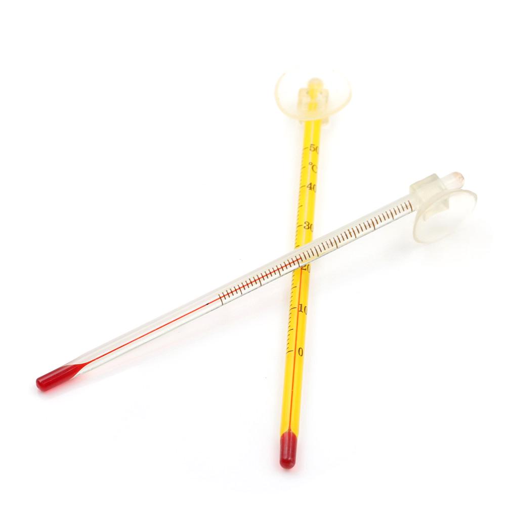 New Glass Aquarium Thermometer With Suction Cup Fish Tank Temperature Measurement