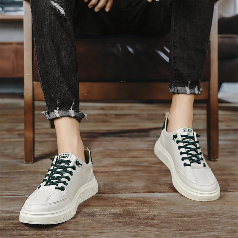 Fashion 2025 New Trendy Versatile Cloth Shoes Men's Spring New Breathable White Shoes Men's Sports and Leisure Board Shoes Trendy Shoes