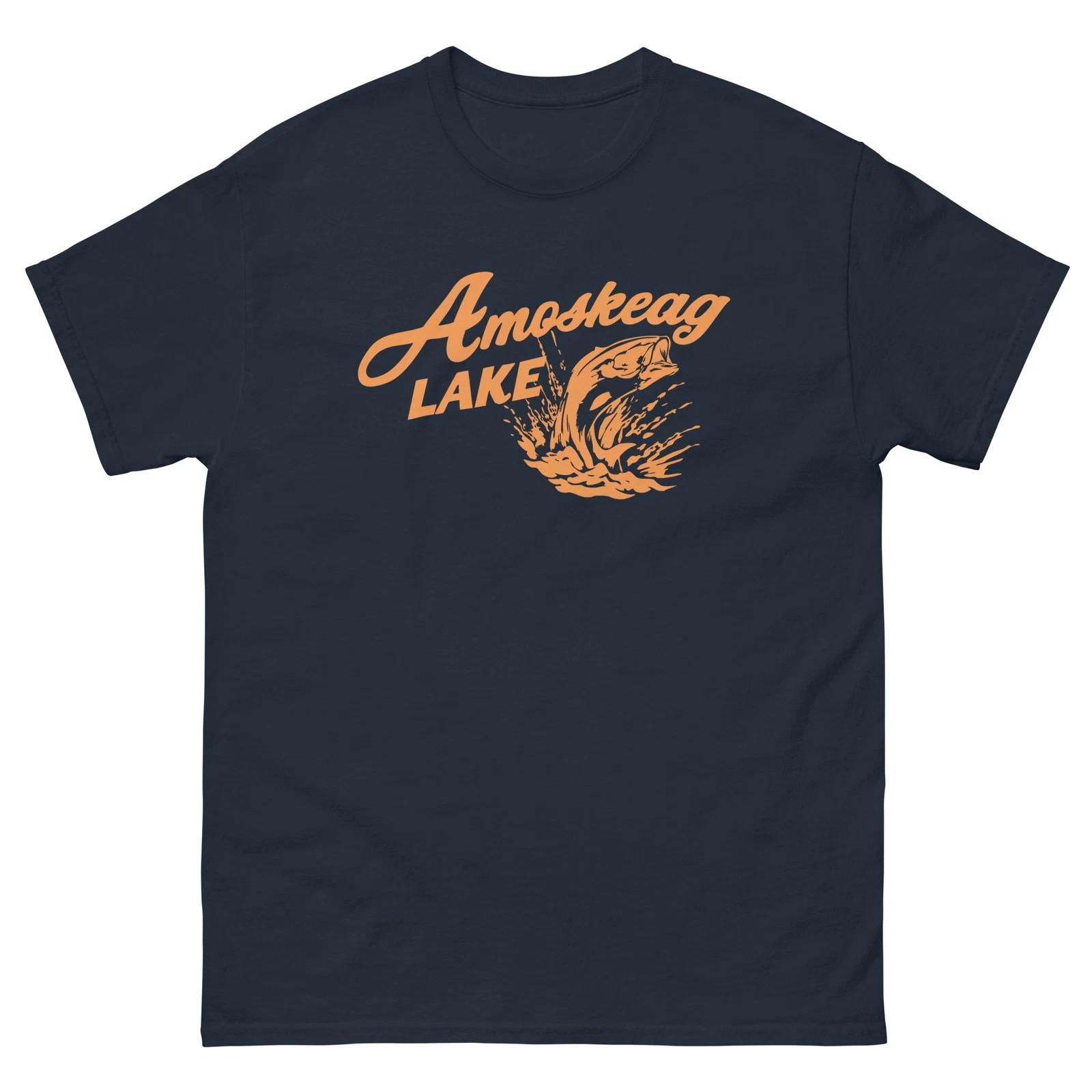 Amoskeag Lake Grown Ups Navy Graphic 100% Cotton T-shirt Mens Tees Top Unisex classic tee M