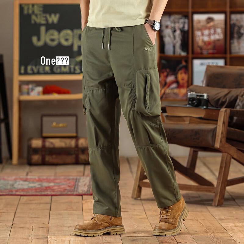 JEEP Men s Straight-Leg Stretch Casual Trousers 32