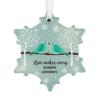 Yousheng Sea Glass Art Friendship Ornament Snowflake/Shell Shaped Christmas Tree Hanging Ornaments Handmade Sea Glass Art Friendship Keepsake for Best