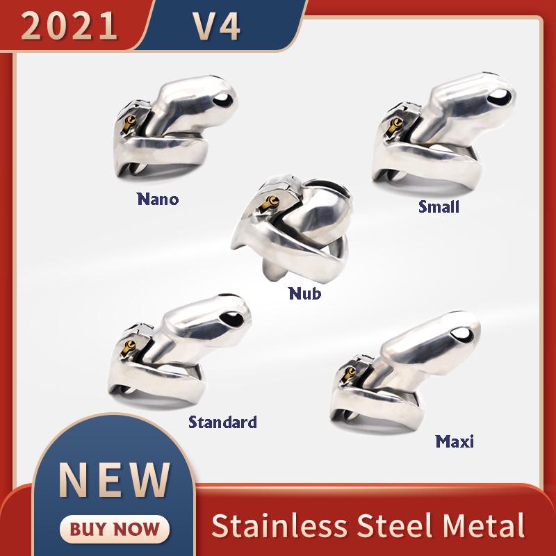 CHASTE BIRD  New Metal HT-V4 Male Chastity Device Stainless Steel Cock Cage Penis Ring Bondage Belt Fetish Adult Sex Toys