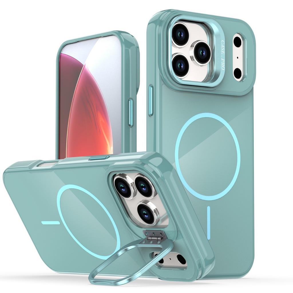 case for iphone 17 16 15 14 13 pro max Lens bracket protective cover magnetic Wireless Charging Shock Proof With Holder plain