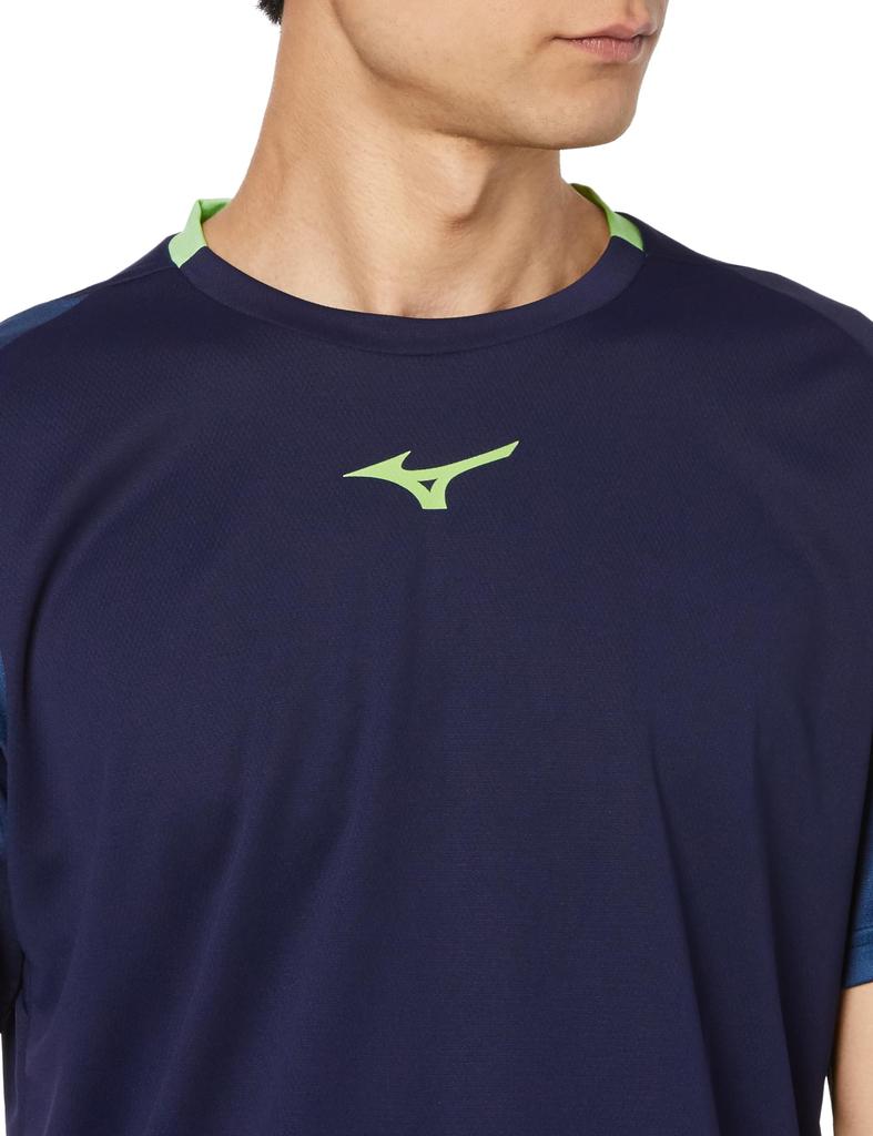 Tennis Wear Game Shirt Sweat Absorbent Quick Drying Easy To Move Soft Tennis Wear 62JAA501 Evening Blue M [Mizuno]