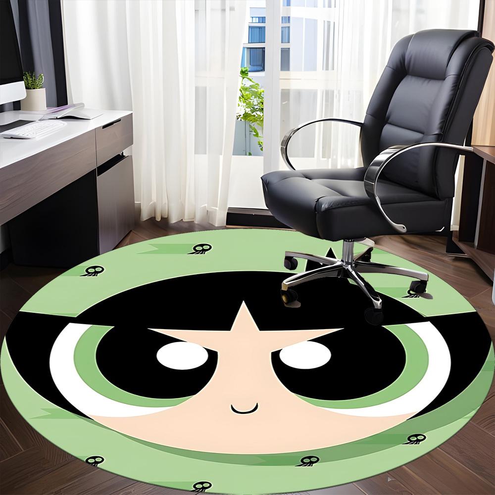1pc Powerpuff Girls Office Round Area Rug, Under Office Chairs Bedroom Living Room Home Decor  a1022185