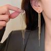 925 Silver Needle Korean Fashion Long Chain Tassel Earrings For Women Metal Earing Jewelry  Trending Women's Drop Earrings