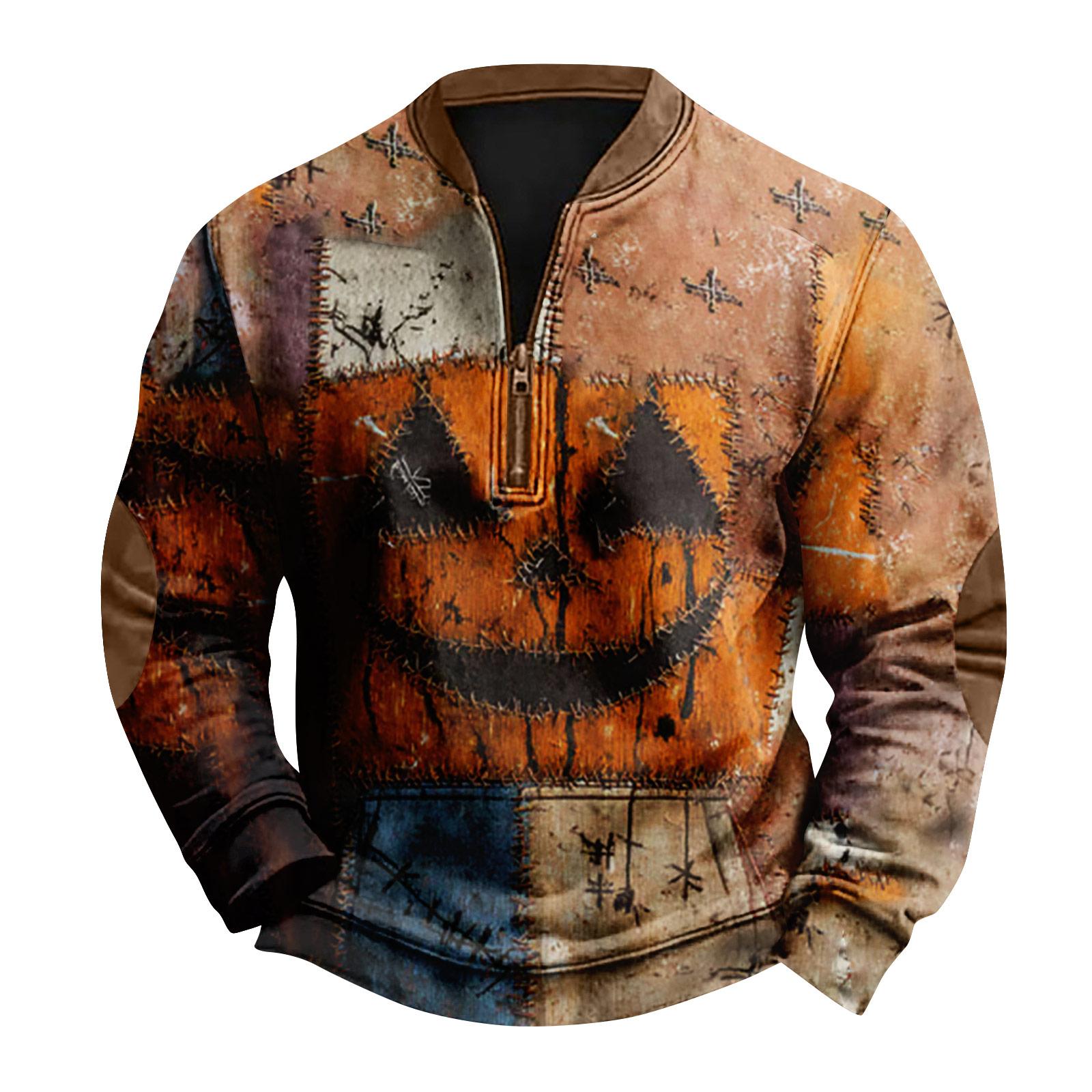 

Мужская повседневная модная рождественская принтованная толстовка без капюшона, широкая мужская свободная толстовка с капюшоном и воротником-стойкой XXXL жёлтый