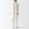 MUJI Pile Rib Long XL Women's Cardigan, FD1JTA4S, Ivory, Women's