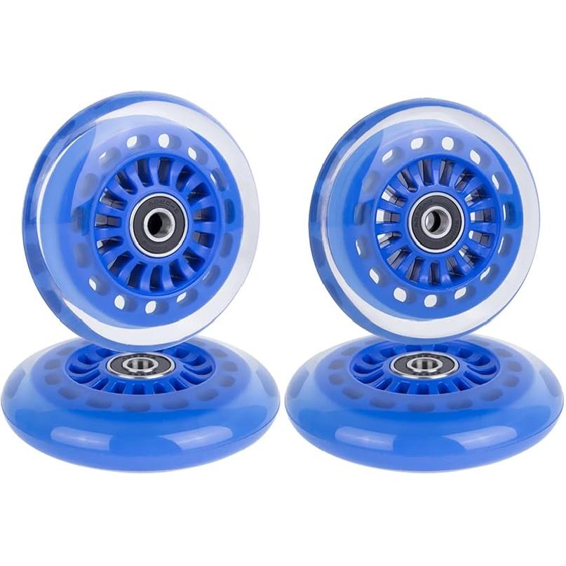Ride On Swing Twist Wiggle Car Polyurethane Replacement Wheels w/Bearings ABEC-9 (2 Front Wheels with Convex Hub, 2 Rear Wheels with Concave Hub)