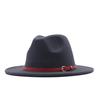 Women's Wool Fedora Hat with Flat Brim - Autumn/Winter Accessory in Solid Black Jazz Style