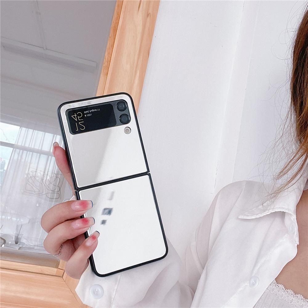 Coque Luxury Mirror Glass Phone Case For Samsung Galaxy Z Flip 4 5g Shockproof Full Protective Cover For Galaxy Z Flip3