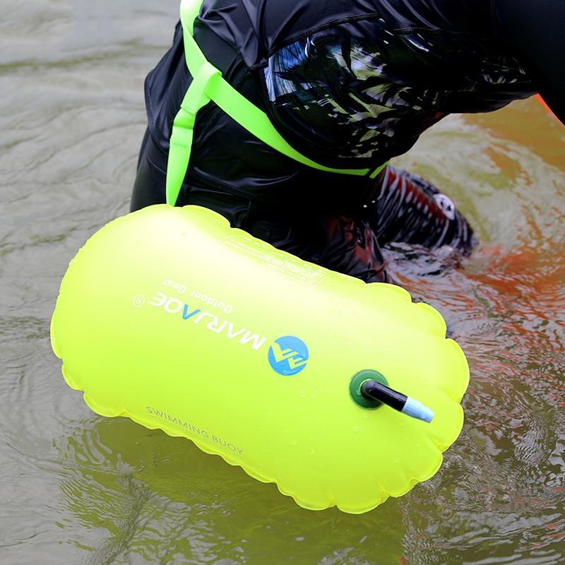 Inflatable Swimming Buoy Pvc Lifebuoy With Waist Belt Prevent Drowning Floating Ball Air Drying Bag Water Sport Safety Tow Float Towing Gear