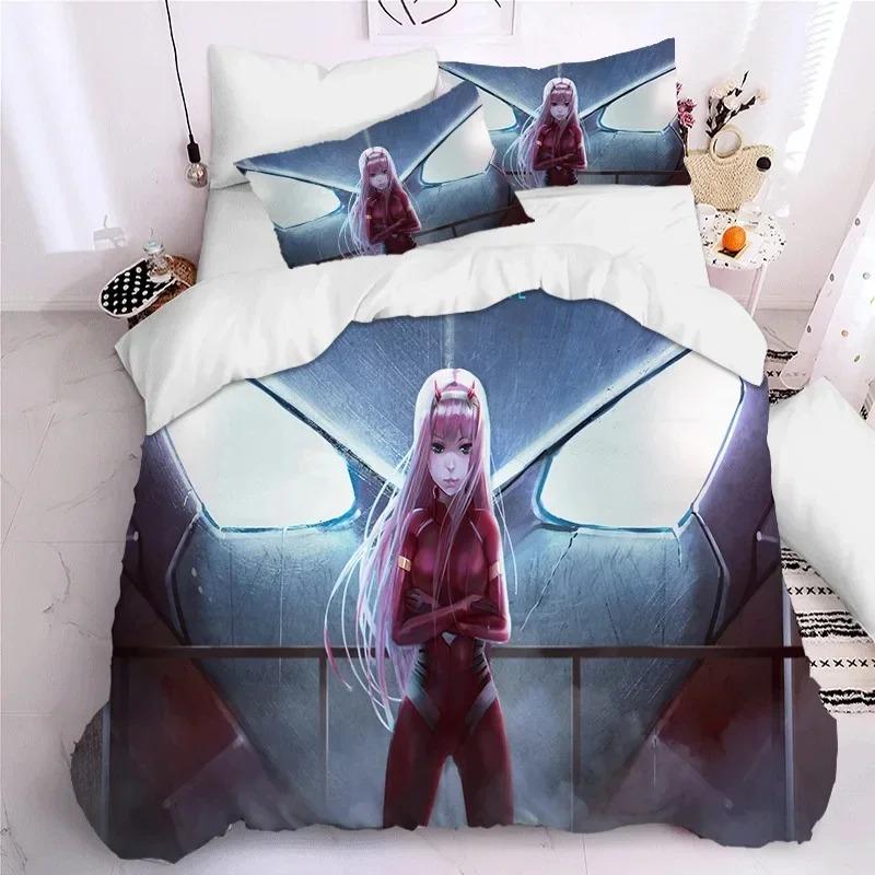 Darling In The Frank XX Bedding Sets Japan Anime Game Figure 3D Printed Duvet Cover Sets Twin Queen King Single Size Bedclothes