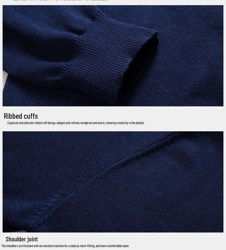 Men's Solid Color Knit V-Neck Cardigan Sweater - Spring/Autumn Business Outerwear