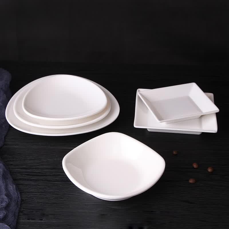 Qianxing A8 5.5-inch White Melamine Round Serving Plate (10-pack)