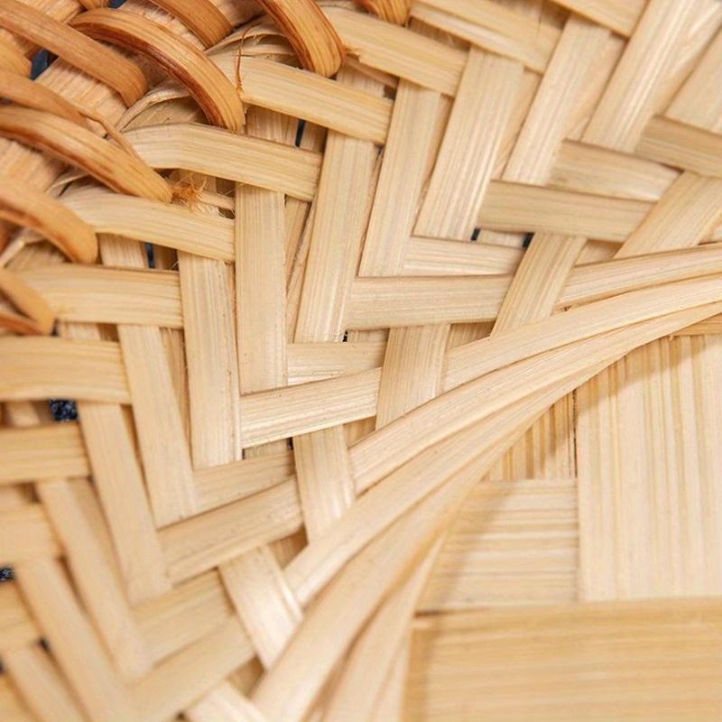 Rattan Wicker Basket Handwoven Fruit Tea Snack Bread Basket Cosmetic Round Storage Box Water Hyacinth Weaving Bamboo Tray