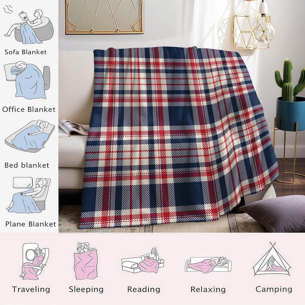 Nautisches Karomuster Flanelldecke Warm Weich Halloween Weihnachten Sofa Warm Gemütlich Dekoratives Dekor Geschenk für Alle Jahreszeiten