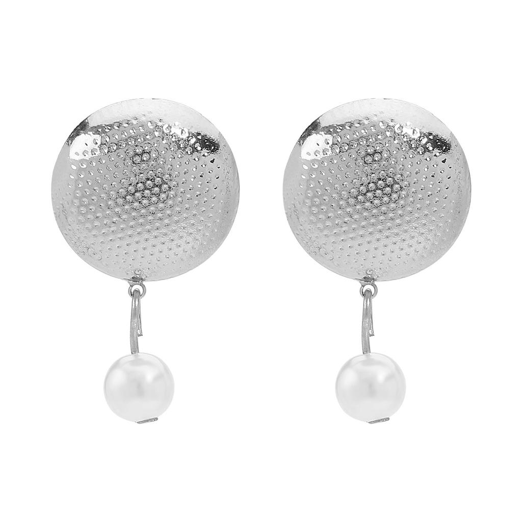 Europäischer und amerikanischer neuer Modestil ist geometrischer runder Ohrschmuck, Nischen-High-End-Imitationsperlenring-Halskette