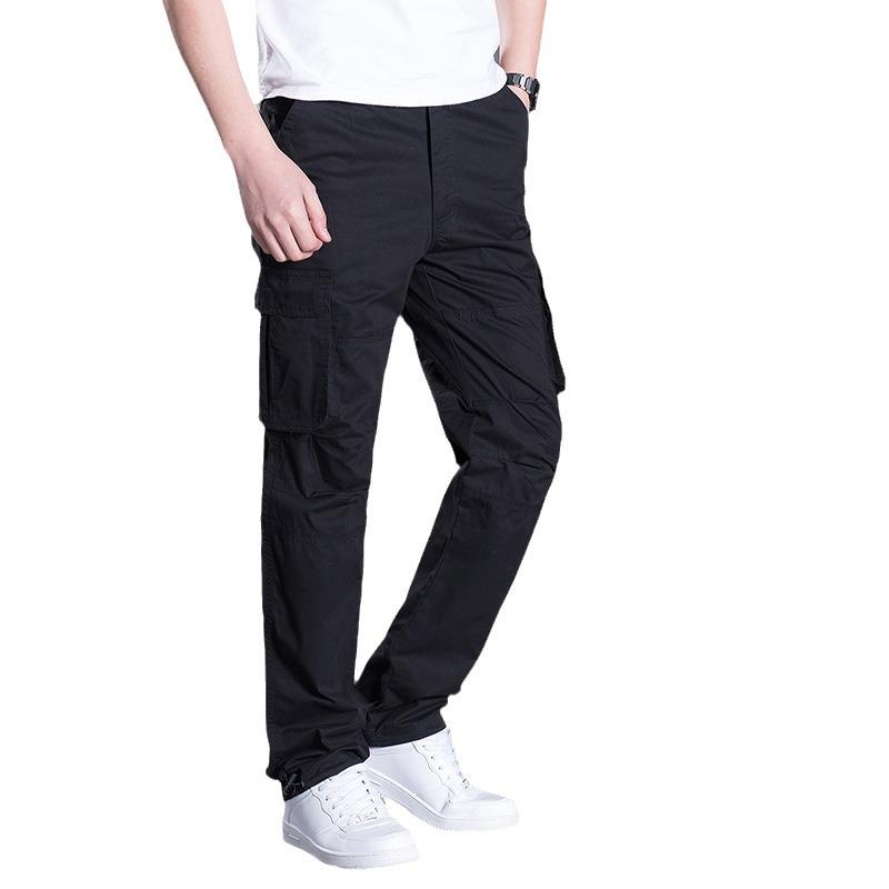 Herren Trendige Fleecegefütterte Cargohose - Mitteldick, Mehrere Taschen, Übergröße, Lockerer gerader Schnitt für Herbst/Winter