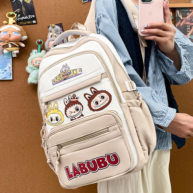 LABUBU Rucksack Schultasche Rucksack Kindertasche LABUBU Grundschulrucksack Mädchen Junge Schulrucksack 6 Farben