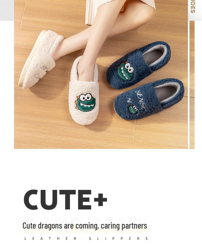 Men's & Women's Winter 2024 Plush Cotton Slippers - Furry, Warm Indoor Heel Shoes